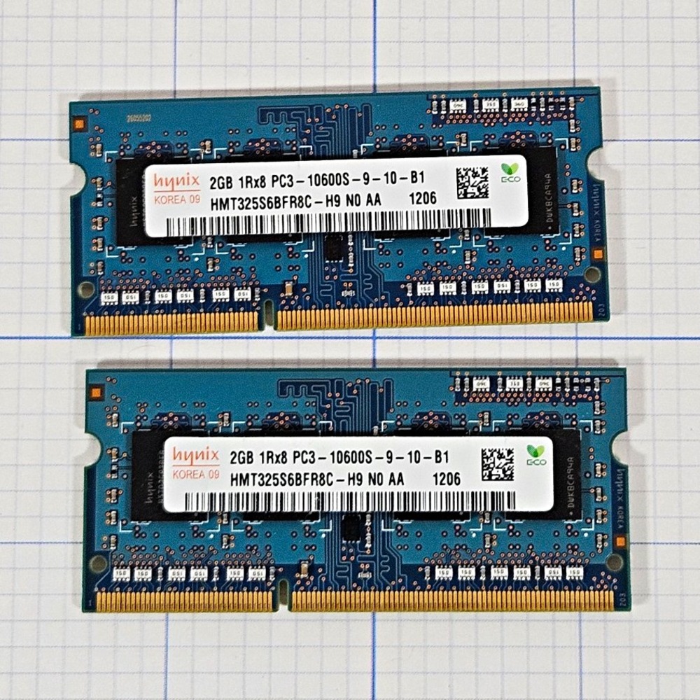Hynix 4GB 2x2GB DDR3 PC3-10600S SO-DIMM RAM HMT325S6BFR8C-H9